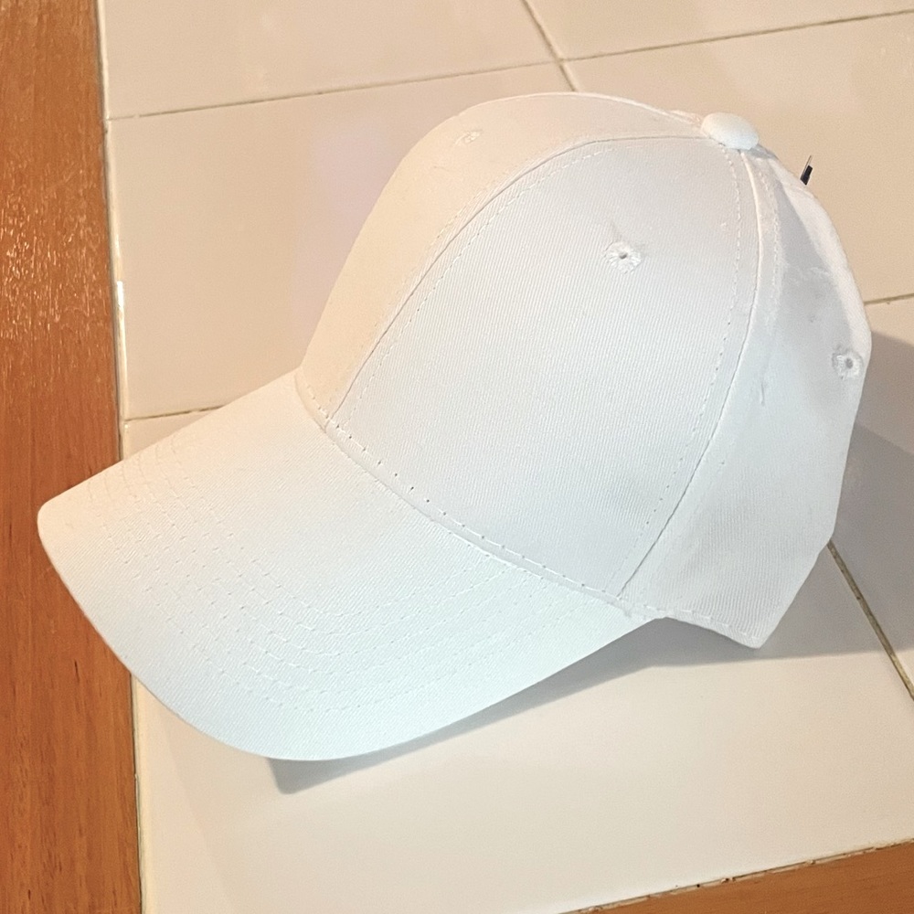 Men’s Plain Ball Cap White